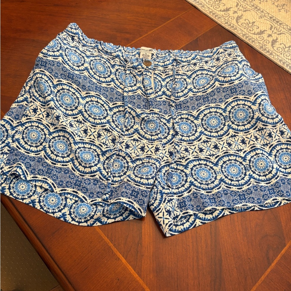 Caribbean Joe Blue and White Patterned Women's Shorts